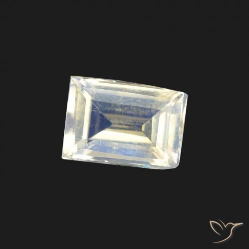 Pedra da Lua Arco-Íris Branco azulado Natural 0.82ct, baguete, VS