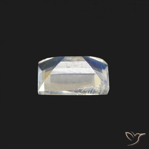 Pedra da Lua Arco-Íris Branco azulado Natural 0.82ct, baguete, VS