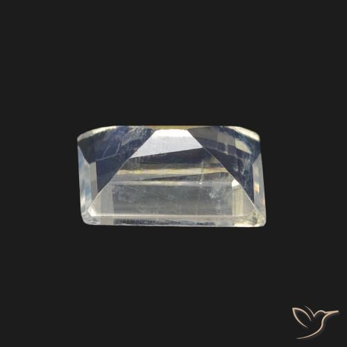 Pedra da Lua Arco-Íris Branco azulado Natural 0.56ct, baguete, Transparente