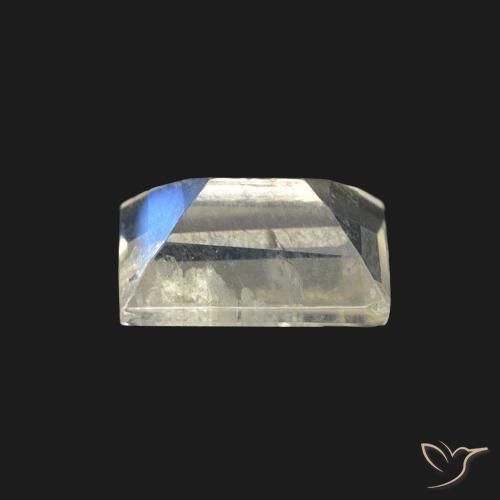 Pedra da Lua Arco-Íris Branco azulado Natural 0.59ct, baguete, Transparente
