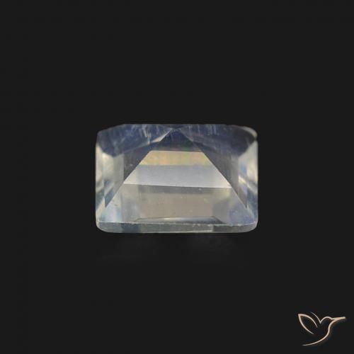 Pedra da Lua Arco-Íris Branco azulado Natural 0.44ct, Quadrado, Transparente