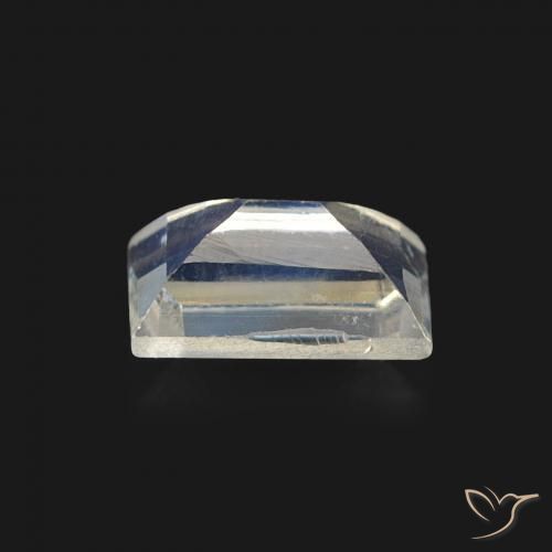 Pedra da Lua Arco-Íris Branco azulado Natural 0.50ct, baguete, Transparente