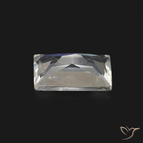 Pedra da Lua Arco-Íris Branco azulado Natural 0.43ct, baguete, Transparente