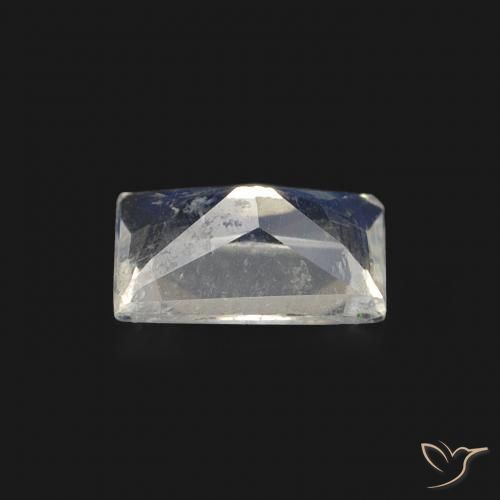 Pedra da Lua Arco-Íris Branco azulado Natural 0.49ct, baguete, Transparente