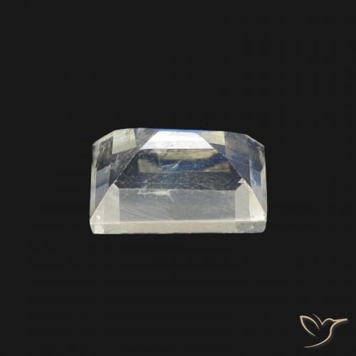 Pedra da Lua Arco-Íris Branco azulado Natural 0.57ct, baguete, Transparente