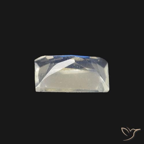 Pedra da Lua Arco-Íris Branco azulado Natural 0.45ct, baguete, Transparente