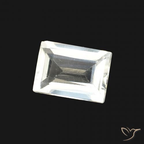 Pedra da Lua Arco-Íris Branco azulado Natural 0.75ct, baguete, Transparente