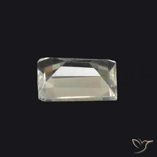 Pedra da Lua Arco-Íris Branco azulado Natural 0.75ct, baguete, Transparente