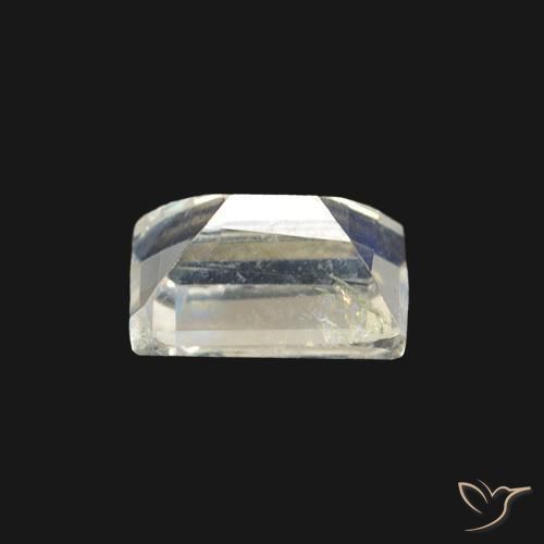 Pedra da Lua Arco-Íris Branco azulado Natural 0.54ct, baguete, Transparente