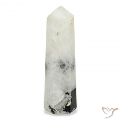 41.20ct Natural branco com preto Pedra da Lua Arco-Íris, Chique, Opaco