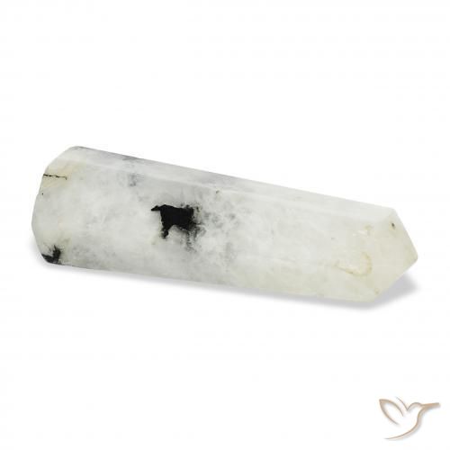 Pedra da Lua Arco-Íris branco com preto Natural 41.20ct, Chique, Opaco