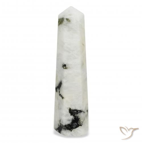 43.58ct Natural branco com preto Pedra da Lua Arco-Íris, Chique, Opaco
