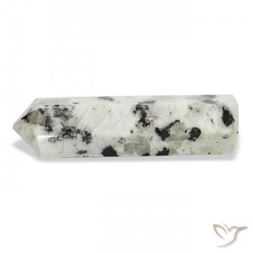 Pedra da Lua Arco-Íris branco com preto Natural 45.95ct, Chique, Opaco