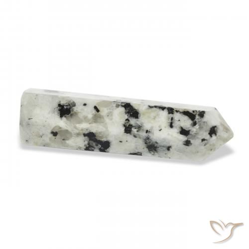 Pedra da Lua Arco-Íris branco com preto Natural 45.95ct, Chique, Opaco