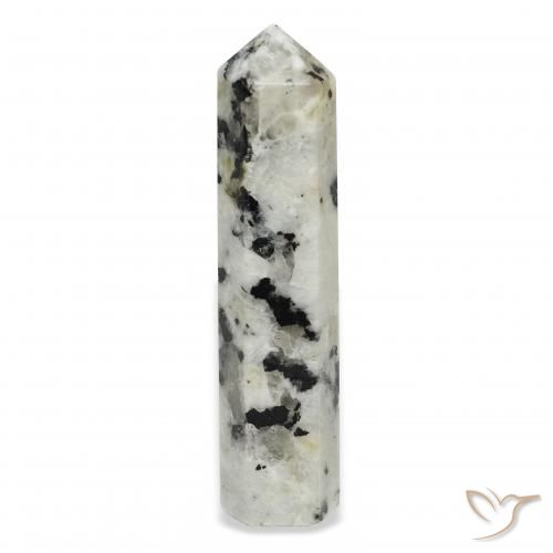 39.66ct Natural branco com preto Pedra da Lua Arco-Íris, Chique, Opaco