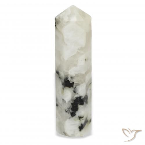 51.57ct Natural branco com preto Pedra da Lua Arco-Íris, Chique, Opaco