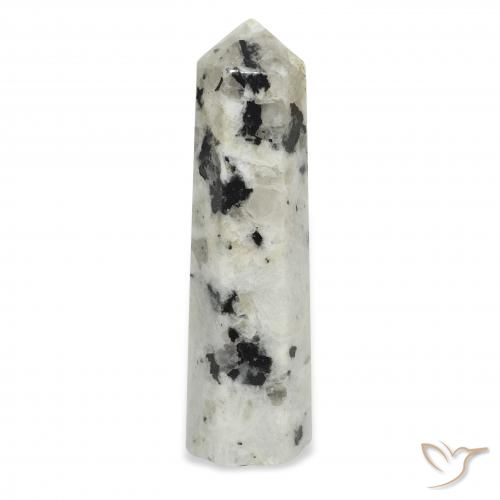 37.89ct Natural branco com preto Pedra da Lua Arco-Íris, Chique, Opaco