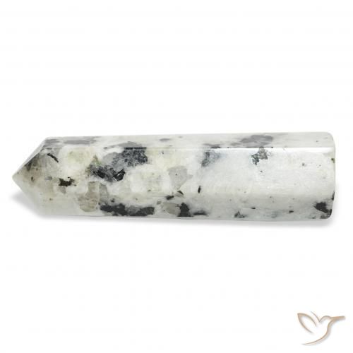 Pedra da Lua Arco-Íris branco com preto Natural 37.89ct, Chique, Opaco