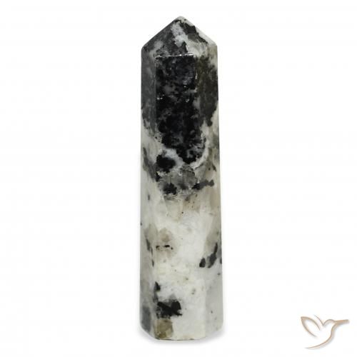 38.85ct Natural branco com preto Pedra da Lua Arco-Íris, Chique, Opaco