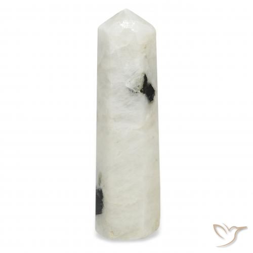 33.60ct Natural branco com preto Pedra da Lua Arco-Íris, Chique, Opaco