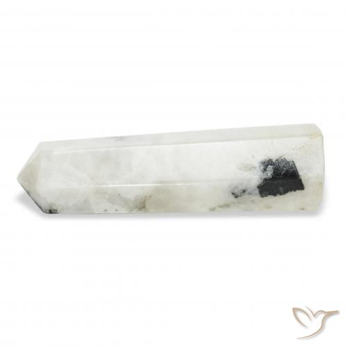 Pedra da Lua Arco-Íris branco com preto Natural 33.60ct, Chique, Opaco
