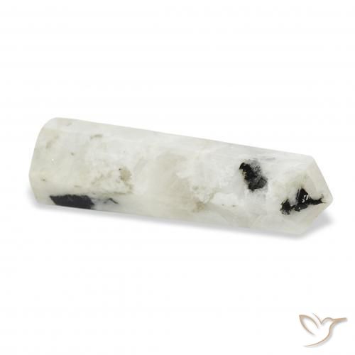 Pedra da Lua Arco-Íris branco com preto Natural 33.60ct, Chique, Opaco