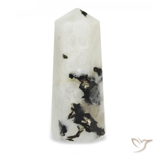 31.09ct Natural branco com preto Pedra da Lua Arco-Íris, Chique, Opaco