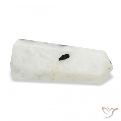 Pedra da Lua Arco-Íris branco com preto Natural 31.09ct, Chique, Opaco