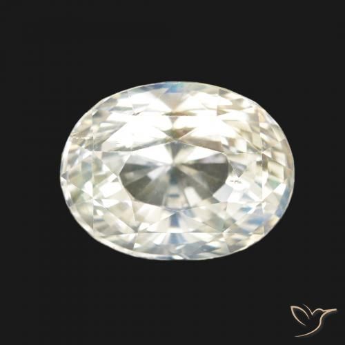 3.43ct Natural Branco azulado Pedra da Lua Arco-Íris, oval, VVS