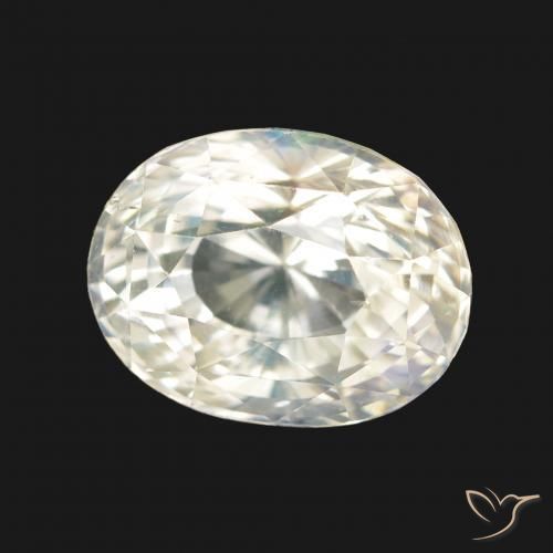 Pedra da Lua Arco-Íris Branco azulado Natural 3.43ct, oval, VVS