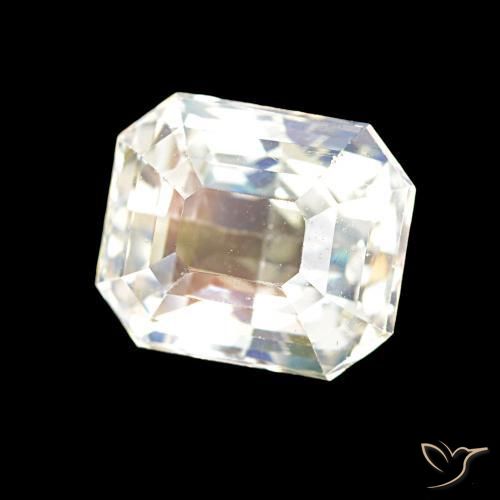 Pedra da Lua Arco-Íris Branco multicor Natural 2.55ct, Corte Octógono / Esmeralda, VVS