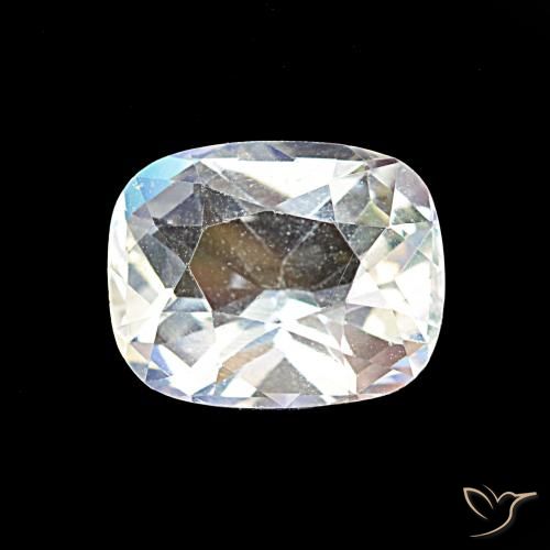 1.69ct Branco multicor Pedra da Lua Arco-Íris, Almofada, VVS