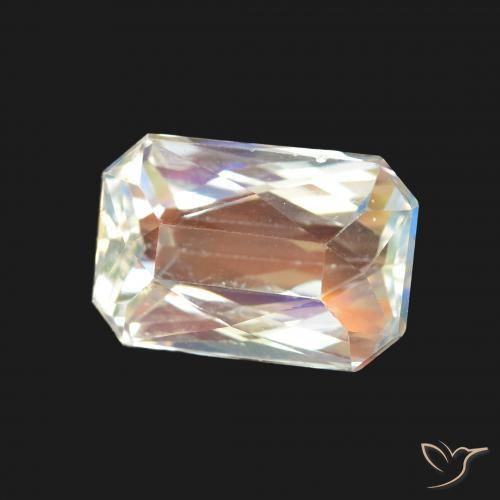 Pedra da Lua Arco-Íris Branco multicor Natural 2.36ct, Corte Octógono / Esmeralda, VS
