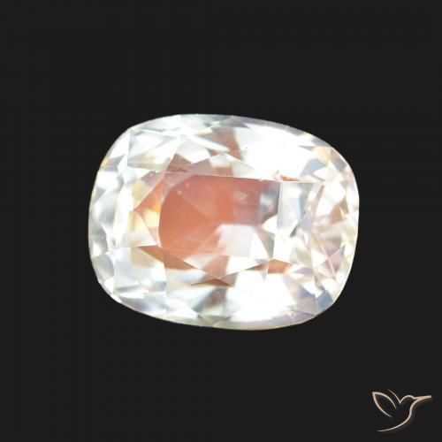 Pedra da Lua Arco-Íris Branco multicor Natural 2.40ct, Almofada, VVS