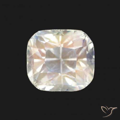 1.68ct Branco multicor Pedra da Lua Arco-Íris, Almofada, VS