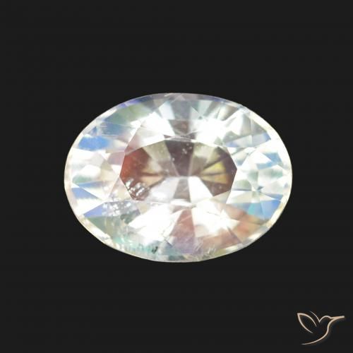 1.64ct Natural Branco multicor Pedra da Lua Arco-Íris, oval, VS