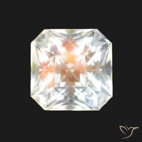 1.87ct Natural Branco multicor Pedra da Lua Arco-Íris, Corte Esmeralda, VVS-VS
