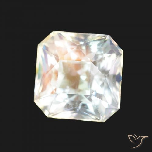 Pedra da Lua Arco-Íris Branco multicor Natural 1.87ct, Corte Octógono / Esmeralda, VVS-VS