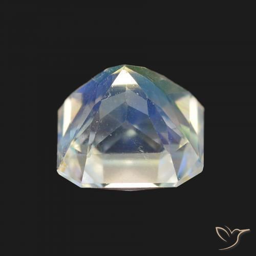 Pedra da Lua Arco-Íris Branco multicor Natural 1.87ct, Corte Octógono / Esmeralda, VVS-VS