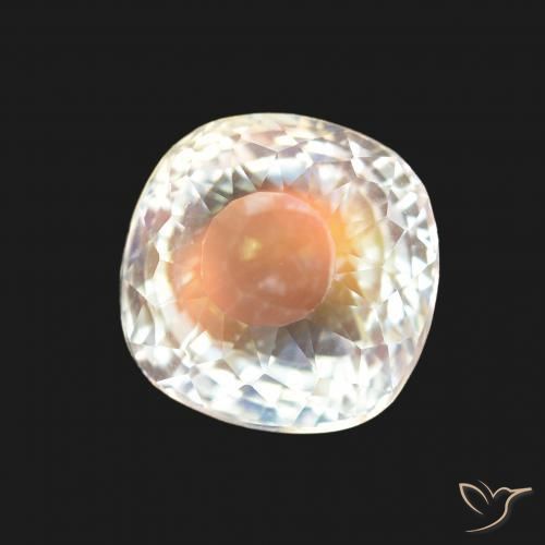 Pedra da Lua Arco-Íris Branco multicor Natural 2.00ct, Almofada, VVS-VS