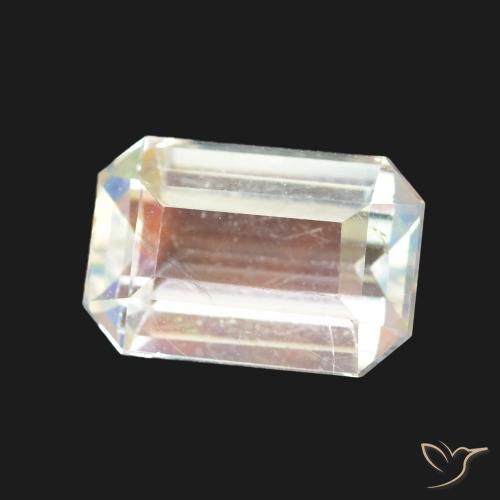 Pedra da Lua Arco-Íris Branco multicor Natural 2.11ct, Corte Octógono / Esmeralda, VVS-VS