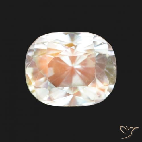 2.19ct Natural Branco multicor Pedra da Lua Arco-Íris, Almofada, VVS-VS