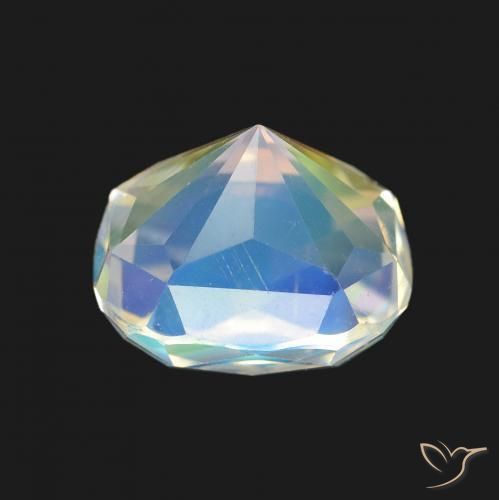 Pedra da Lua Arco-Íris Branco multicor Natural 2.19ct, Almofada, VVS-VS