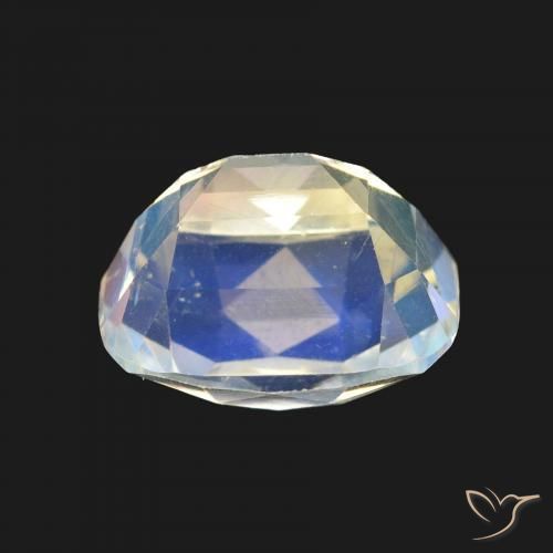 Pedra da Lua Arco-Íris Branco multicor Natural 1.64ct, Almofada, VVS-VS