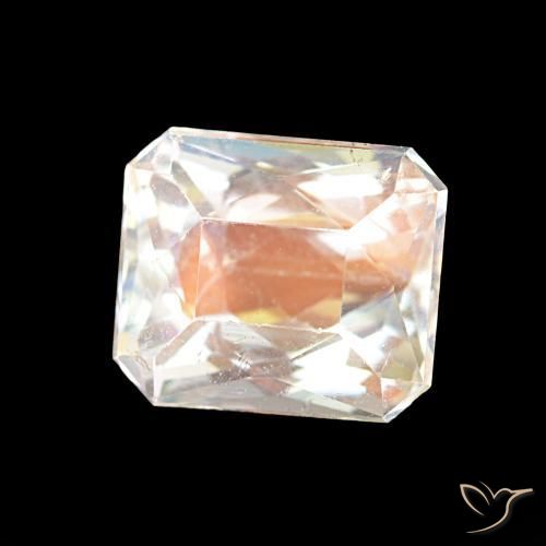 Pedra da Lua Arco-Íris Branco multicor Natural 2.55ct, Corte Octógono / Esmeralda, VVS-VS