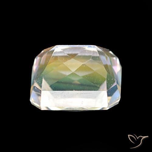 Pedra da Lua Arco-Íris Branco multicor Natural 2.55ct, Corte Octógono / Esmeralda, VVS-VS