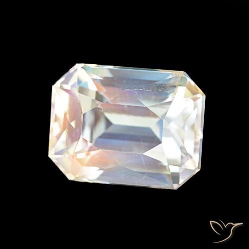 Pedra da Lua Arco-Íris Branco multicor Natural 2.47ct, Corte Octógono / Esmeralda, VVS-VS
