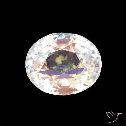 2.00ct Branco multicor Pedra da Lua Arco-Íris, oval, VS