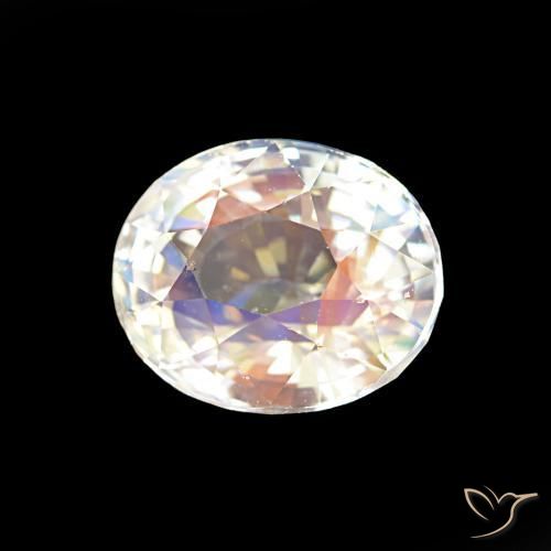 Pedra da Lua Arco-Íris Branco multicor Natural 2.00ct, oval, VS