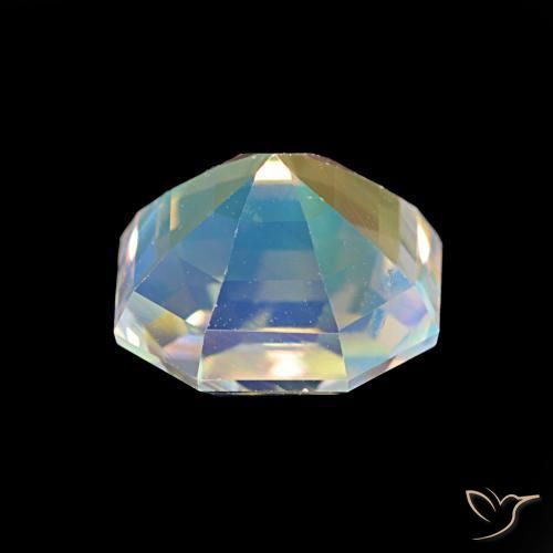 Pedra da Lua Arco-Íris Branco multicor Natural 2.19ct, Corte Octógono / Esmeralda, VS